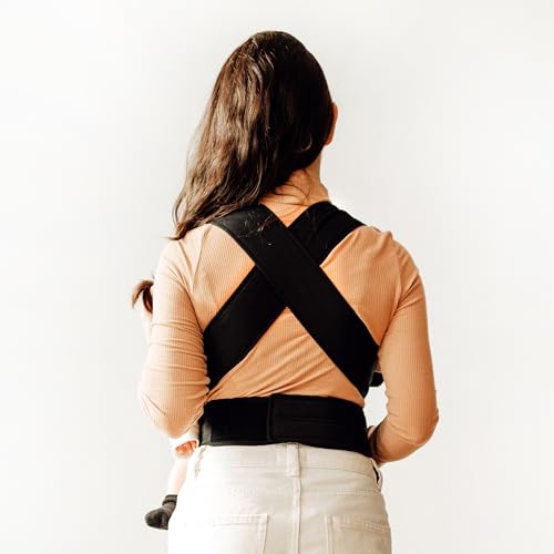 Marsupi Marsupio Per Neonati Dalla Nascita Fino A 15 Kg - Marsupio Leggero E Compatto - Con Chiusura A Strappo - Sistema Di Fissaggio Facile E Robusto - Cotone Biologico,Black L - 9