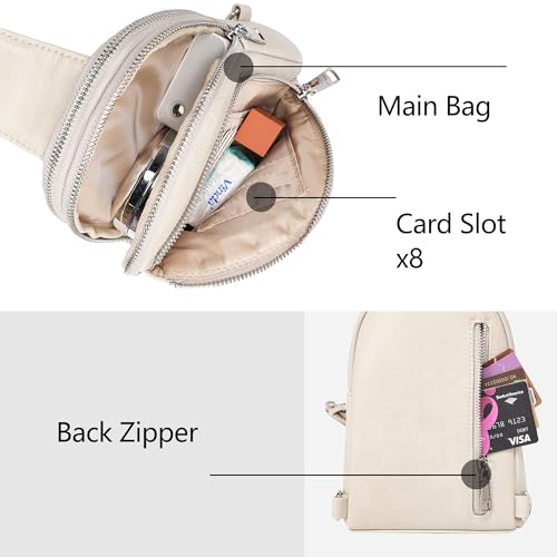 Image of INICAT Travel Sling Bag, Anti Theft Crossbody Bag for Women | RFID Blocking, 8 Card Slots, Back Zippered Pocket, Metal Zippers,Switchable Strap