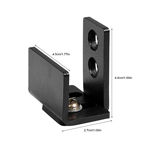 Vloergeleider, 1pc zwart stalen hardware schuifdeur staldeur Bodemwandmontage vloergeleider met schroeven - Afbeelding 7