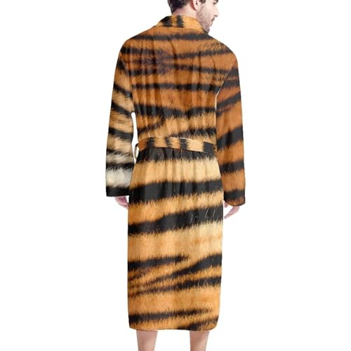 SEANATIVE Mens Plush Shawl Robe Knee Length Long Warm Bathrobes for Men Kimono Sleepwear Spa for Winter2