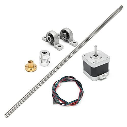 Lysee 3D Printer Parts & Accessories - 17 Stepper Motor Z-Motor+ 400mm Trapezoidal Lead Screw, Stepper Motor Rails for 3D Printer, Stepper Motor Rails - (Color: Silver)