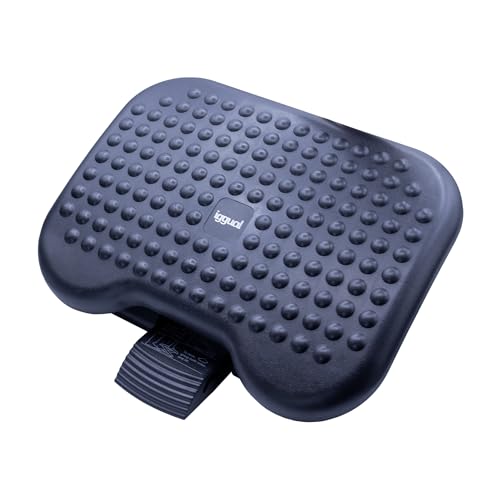 iggual – Reposapiés de Oficina Ergonómico, Ajustable en Altura e Inclinación, Apoya Pies para Escritorio, Área de Apoyo Grande 46x34 cm, Negro