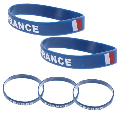 YARNOW 5Pcs Silicone National Flag Wristbands Soft and Comfortable Sports Bracelets for Events Men and Women for Football Matches