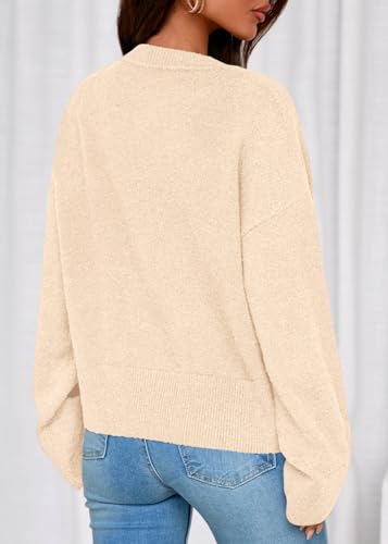 KIRUNDO Cardigan Sweaters for Women 2026 Fall Oversized Drop Shoulder Cream - image 2