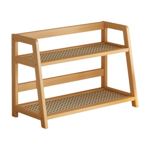 YindiMister Estantería de Madera de Doble Capa, Organizador de Escritorio, Decoración del Hogar, Estante de Almacenamiento para Artículos Diversos de Cocina.