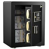 ADIMO Safe Box with LCD Digital Screen, 1.37 Cubic Feet, Sensitive Alarm System to Protect Your Cash, Jewelry, Documents, 2 Sets of Password, Safe and Locked Box for Home&Office