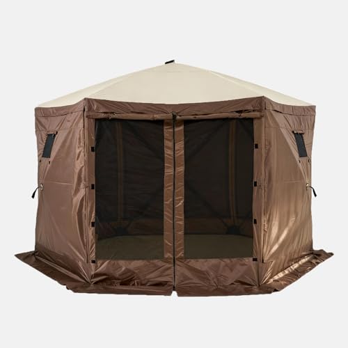 Carpa portátil pop up para camping y sombra hexagonal miniatura 3