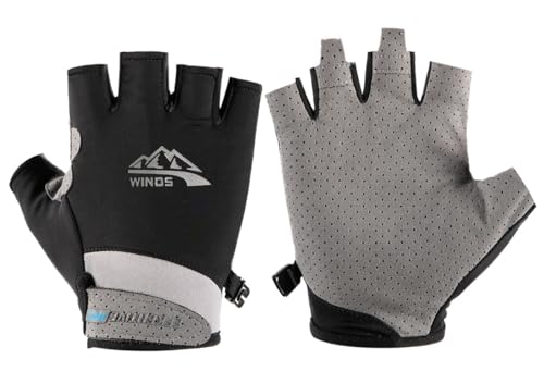 SUJAYU Gants de protection UV pour homme et femme – Gants de conduite, de pêche, de voile, de kayak, de pagaie, d'aviron, gants de protection solaire (noir, taille M)