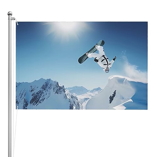 Drapeau de planche à neige avec impression double - Bannière amusante grand format 1,2x1,8 m