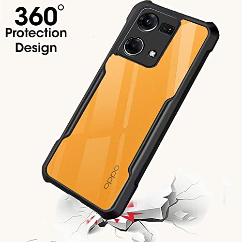 Image of WOW Imagine TPU+PC Shockproof Crystal Clear Oppo F21 Pro 4G Back Cover Case | 360 Degree Protection | Protective Design | Transparent Back Cover Case For Oppo F21 Pro 4G (Black Bumper), Black