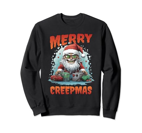 Funny Merry Creepmas Horror Goth Christmas Pjs Pijamas Tela Sudadera