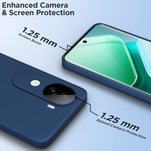 Image of Outlouders Back Cover for Vivo V40e / iQOO Z9s 5G | Camera Protection | Durable Soft Matte Silicone Bumper Case (Blue)