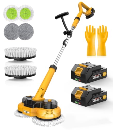 Cordless Electric Mop M1-1, 6000mAh, 2-in-1 Spin Mop & Floor Scrubber