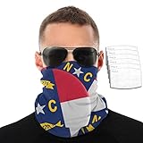 North Carolina State Flag Bandana Neck Gaiter Face Mask with 5layers Filters