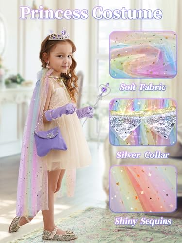image for Fuzmo Light Up Princess Dress Up Clothes for Little Girls 3-6, Princes