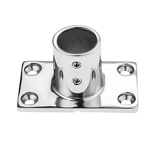 Mgoodoo Boat Railing Hardware, 1'' 90 Degree Marine Hand Rail Fitting Rectangular Base Stainless Steel Deck Hardware for Sailboat Awning