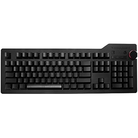 Das Keyboard 4 Ultimate Blank Wired Mechanical Keyboard, Cherry MX Brown Mechanical Switches, 2-Port USB 3.0 Hub, Volume Knob, Aluminum Top (104 Keys, Black) Cover