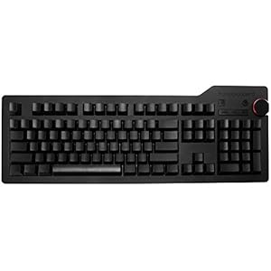 Das Keyboard 4 Ultimate Blank Wired Mechanical Keyboard, Cherry MX Blue Mechanical Switches, 2-Port USB 3.0 Hub, Volume Knob, Aluminum Top (104 Keys, Black)