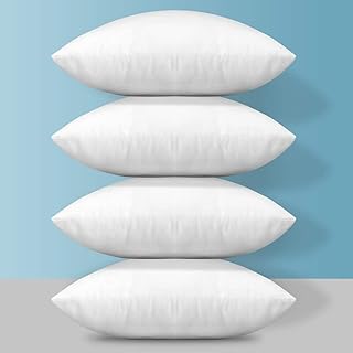 SM Decor Cushion Inserts (Pack of 4), 50 x 50 cm (20 x 20 inch) Cushion Inner Pads, Decorative Square Pillows, Cushion Stuffer for Sofa and Couch (White)