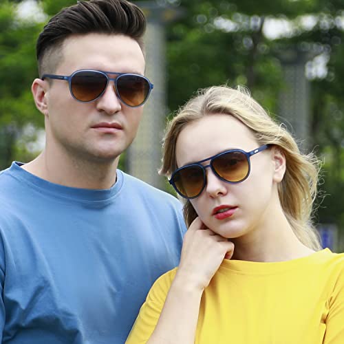 Image of Jefoo Polarized Aviator Sunglasses for Women Men Retro Trendy Sports Sunglasses for Outdoor UV400 Protection