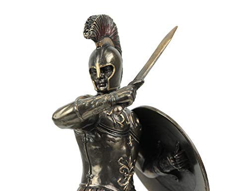 Estatua Héctor de Troya de Resina y Bronce 9.25 pulg miniatura 4