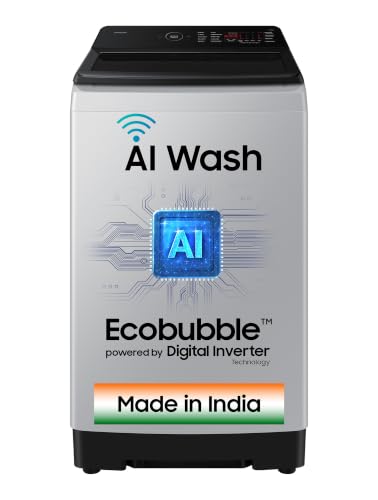 Image of Samsung 8 Kg, 5 Star, AI Wash, AI Energy Mode, Wi-Fi, Ecobubble, AI VRT+, Super Speed, Soft Closing Door, Digital Inverter, Fully-Automatic Top Load Washing Machine (WA80F08S2LTL, Lavender Gray)