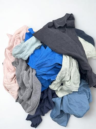 Angel-in-Armor Colored T-Shirt Rags – 50lb Bulk Box of Recycled Cotton Knit Shop Rags – Low Lint Cleaning Cloths for Mechanics, Oil Changes, Industrial and Commercial Use