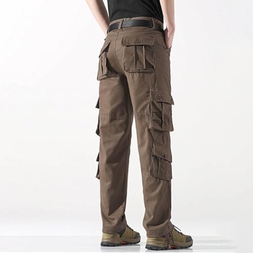 Men's Straight Leg Outdoor Casual Trousers with Multiple Pockets Loose Tactical Work Pants Cargo Pants Relaxed Fit4
