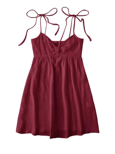 Image of SOLY HUX Women's Summer Cami Sun Dress A Line Tie Shoulder Y2k Cute Casual Short Mini Beach Babydoll Dresses