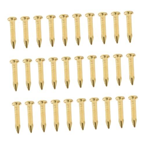 Gadpiparty 100 piezas Clavos de cobre para colgar con cabeza redonda para muebles y cuadros, color dorado miniatura 1
