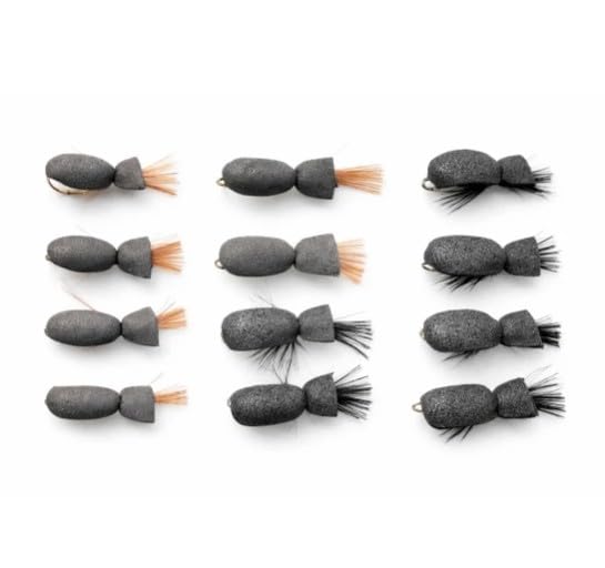 12 Foam Beetles, Trout Flies Standard, Black and Brown, Size choice (Mixed)