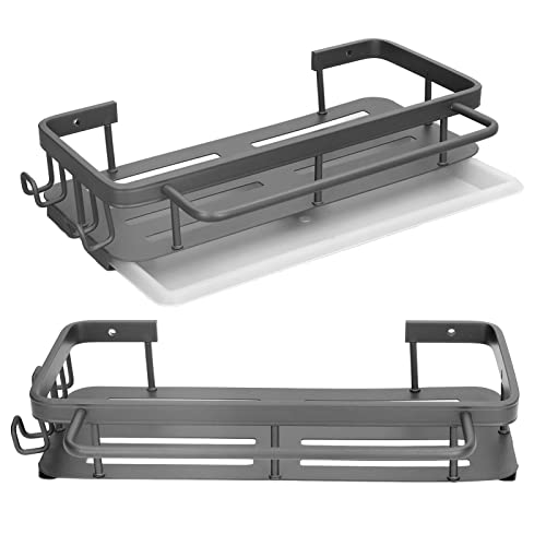 Organizador De Estante De Baño Adhesivo, Almacenamiento De Caddy De Ducha, Estante De Fregadero Montado En La Pared De La Cocina, Estante De Cocina Sin Rastro, Rejilla De Secado De Platos Para Fregade