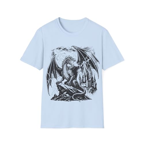 T-shirt dragon vintage coton premium qui ne se décolore pas look médiéval durable