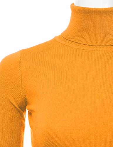 Image of Stretch Soft Knit Sweater Turtle Neck Long Sleeve Casual Lightweight Pullover Sweater for Womens with Plus Size