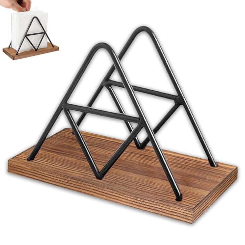 Serviettenhalter aus Metall & Hölzerne Braune Serviettenspender...