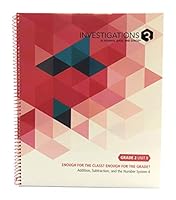Pearson investigations 3 in Pearson number, data, and space - Grade 2/Unit 8 - Enough for the class? enoungh for the grade? - addition, subtraction, and the number system 4 0328859133 Book Cover