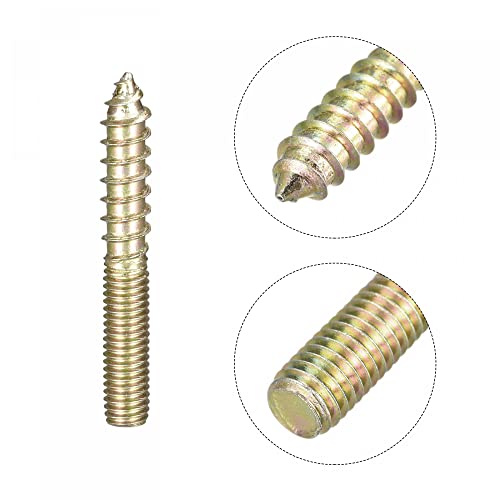Image of uxcell M5x40mm Hanger Bolts, 20pcs Double Ended Thread Dowel Screws for Wood Furniture