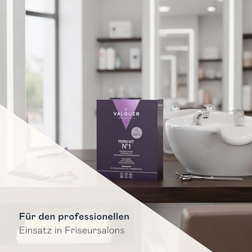 VALQUER Profi Dauerwelle Set No1 für Normales Haar | Dauerhafte Elastische Locken mit Glanz | Vplex Technologie | 215 ml