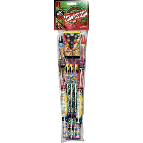 SPARKLERS CLUB Assortiment de 36 Pétards Fusées CONNAISSEUR® - 16 mm - Coffret Feux d?Artifice Équilibré - Catégorie F1 - Usage Extérieur - pour...
