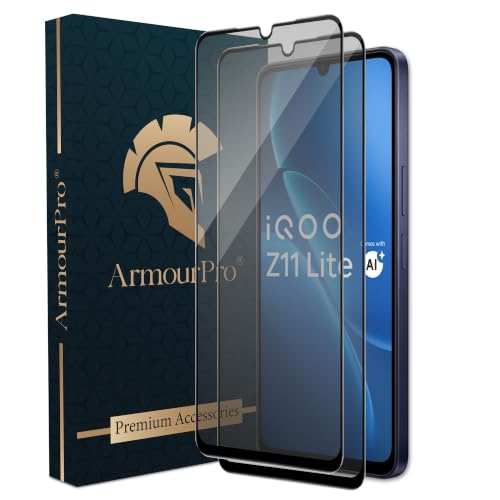Image of ArmourPro Anti-Glare Matte Tempered Glass for iQOO Z11 Lite, Pack of 2 - Anti Fingerprint Screen Protector, 9H Scratch Resistant, Smooth Touch, Full Edge to Edge Coverage