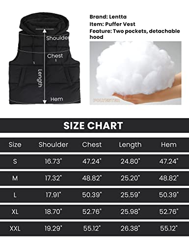 Lentta Women's Sleeveless Quilted Winter Warm Hooded Puffer Vest Padded Gilet Coat3