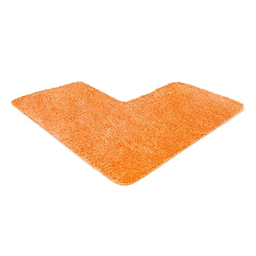 WohnDirect Badezimmerteppich L Form Orange - Badematte rutschfest 50x100x100 cm - Badteppich Set...