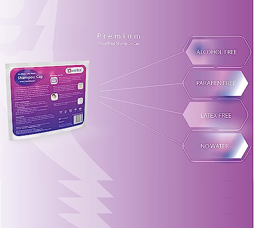 3 pk - Premium Rinse Free Shampoo Cap - Microwaveable with Conditioner & Vitamins, Nourish & Protect, No Water, No Parabens, Latex Free, Alcohol Free with Limdo Gloves - Image 6