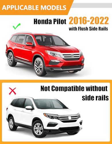 Image of KINGGERI 300lbs Roof Racks Cross Bars Fit for Honda Pilot 2016-2022 with Flushed Side Rails,All Aluminum Heavy Duty Roof Rails Crossbars for Rooftop Cargo Basket Carrier Bag Luggage Rails Kayak