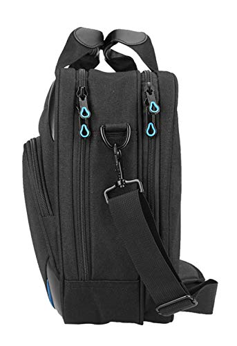 KROSER Borsa del Portatile 15,6 Pollici Borsa a Tracolla per Laptop Custodia per Computer Idrorepellente Borsa a Tracolla per Laptop con Tasche RFID per Affari/Università/Donne/Uomini-Nero/Blu