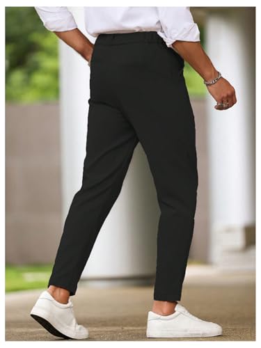 SOLY HUX Men's Work Suit Pants High Waisted Business Casual Dress Pants with Pocket Office Outfits3