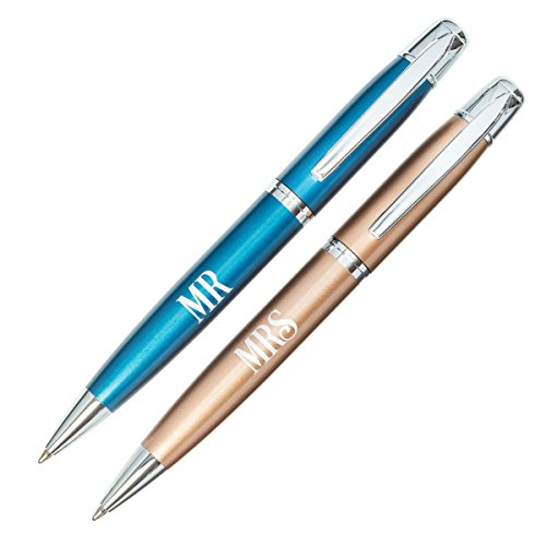 Image of Christian Art Gifts Mr. and Mrs. Pen Set, Navy Blue & Copper