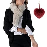 Bufanda de Alpaca color arena & Llavero de Corazón Hechos a Mano con la Máxima Elegancia