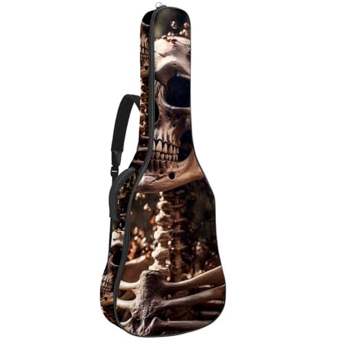 Sac de transport pour guitare basse 104 cm et acoustique étanche motif crâne d'Halloween