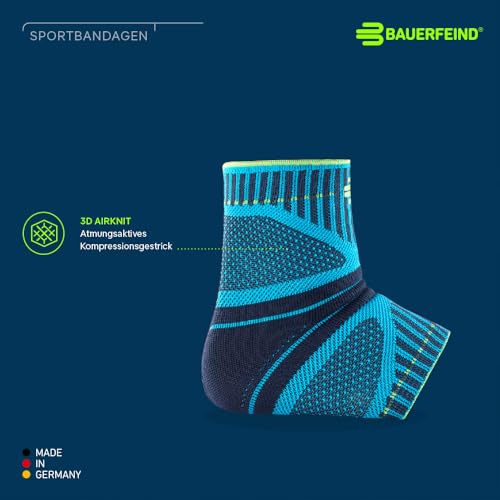 Bauerfeind Fußbandage fürs Sprunggelenk „Ankle Support Dynamic“, Unisex, 1 Fußgelenkbandage für Sport wie Joggen, Fußball oder Fitness, Sprunggelenkbandage für Sensomotorik, Rivera, L